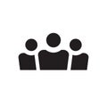 Group of people - black icon on white background vector illustration for website, mobile application, presentation, infographic. F