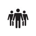 Group of people - black icon on white background vector illustration for website, mobile application, presentation, infographic.