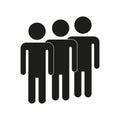 Group of people. Black silhouette figures. Standing together. Vector illustration. Royalty Free Stock Photo