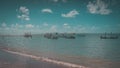 Group of people on the boats in the sea in Barcos