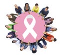 Group of People and Breast Cancer Concept Royalty Free Stock Photo