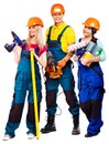 Group people builder with construction tools. Royalty Free Stock Photo