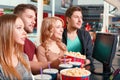 Group of people buying popcorn and coke Royalty Free Stock Photo