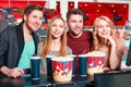 Group of people buying popcorn and coke Royalty Free Stock Photo