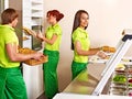 Group people at cafeteria. Royalty Free Stock Photo