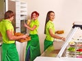 Group people at cafeteria. Royalty Free Stock Photo