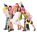 Group of people celebrate birthday. Royalty Free Stock Photo