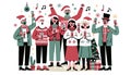 Group of People Celebrating Christmas Together AI Generated