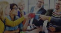 Group of People Cheers Coffee Break Concept Royalty Free Stock Photo