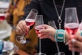 Group of people clanking glasses during event Royalty Free Stock Photo