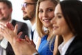 Group of people clap their arm in row Royalty Free Stock Photo