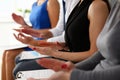 Group of people clap their arm in row Royalty Free Stock Photo