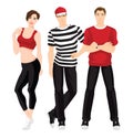 Group of people in clothes for sport or fitness