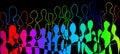 Group of People Connected Abstract. Creative Concept Idea of Diversity, Social group and Communication. Royalty Free Stock Photo