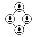 Group people connected unity communication pictogram