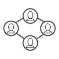 Group people connected unity communication thin line