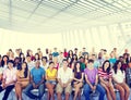 Group People Crowd Audience Casual Multicolored Sitting Concept Royalty Free Stock Photo