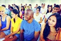 Group People Crowd Audience Casual Multicolored Sitting Concept