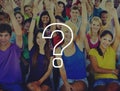 Group People Crowd Cooperation Question Mark Concept Royalty Free Stock Photo