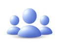 Group of people 3d icon. Social network user community. Team squad leader, human management. Vector illustration