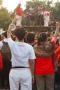 A group of people demonstrating in Jakarta in 2017