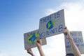 Group people of demonstration making protest about climate change Royalty Free Stock Photo