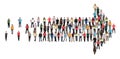 Group of people direction arrow success team teamwork organization multicultural Royalty Free Stock Photo