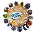 Group of People Discussing Social Media Royalty Free Stock Photo