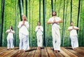 Group of People Doing Meditation with Nature