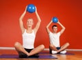 Group of people doing stretching exercise Royalty Free Stock Photo