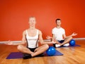 Group of people doing yoga exercise Royalty Free Stock Photo