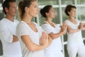 Group of people doing yoga and relaxing Royalty Free Stock Photo