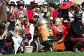 Group of people dressed as Steampunk characters captured during the Lincoln city parade