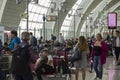 PGroup of people in airport waiting hall