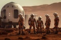 group of people, each with their own unique background and expertise, working together to colonize mars