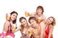Group of people enjoying cocktails. Royalty Free Stock Photo