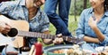 Group of people enjoying the music together Royalty Free Stock Photo