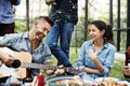 Group of people enjoying the music together Royalty Free Stock Photo