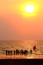 Group of people enjoying the sunset