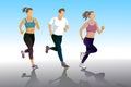 group people exercise running healthy active lifestyle Royalty Free Stock Photo