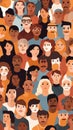 Group of people faces. Crowd of people with different skin colors. Royalty Free Stock Photo