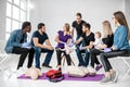 Group of people during the first aid training Royalty Free Stock Photo