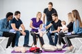 Group of people during the first aid training Royalty Free Stock Photo