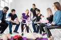 Group of people during the first aid training Royalty Free Stock Photo