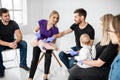 Group of people during the first aid training Royalty Free Stock Photo