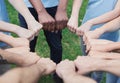 Group of people fist bump assemble together Royalty Free Stock Photo