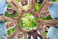 Group of people fist bump assemble together Royalty Free Stock Photo