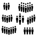 Group of people in flat style. Teamwork symbols.Vector illustration