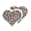 Group people form heart love Royalty Free Stock Photo