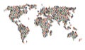 Group of people in form of world map Royalty Free Stock Photo